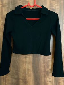 Collared Croped Top