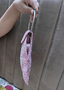 Beaded Barbie Core Wrist Clutch Bag