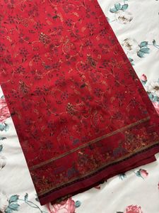 Red Floral Saree