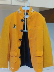 Boys Yellow Embroidered Jacket