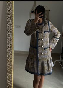 CHANEL Woven Tweed Jacket Shift DRESS