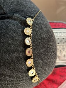 Grey Stone Necklace With Golden Chain