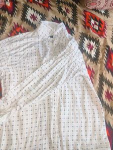 Patterned White Button-Down Shirt