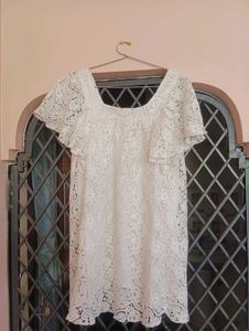 White Crochet Dress