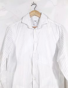 Zara White Stripe Shirt (Men&#39;s)