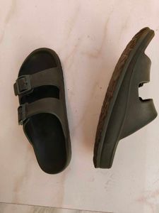 Comfortable Women's Olive Green Slides, 9 Size
