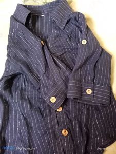 Korean style Navy Stripe Blouse