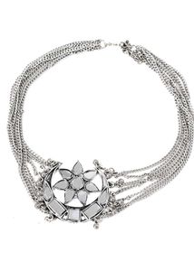 Silver Tone Statement Necklace
