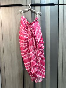 Pink Tie-Dye 3 piece Dhoti Co-ord Set