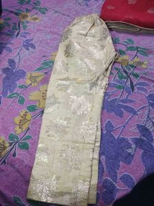red and off white colour banarasi suit