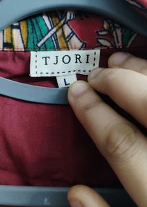 Deep Red Kalamkari Trench Coat