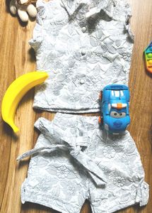 3d Embossed Top Nd Shorts For Baby