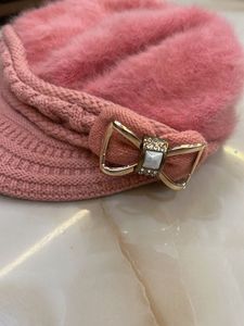 Pink Knitted Bow Hat