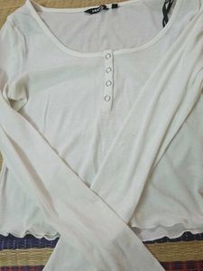 White Ribbed Top