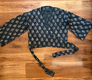 Block Printed Wrap Around Top