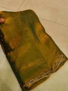 Emerald Green Saree with Beaded Border