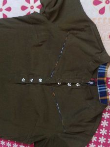 Olive Green Button-Down Shirt
