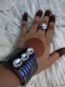 Black Brecelate White Stone Work ..