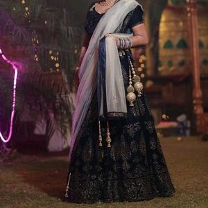 Elegant Navy Blue Lehenga Choli