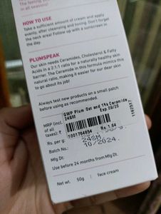 Plum Oat &amp; 1% Ceramide Barrier Love  Moisturizer