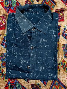 Navy Blue Printed Casual Wear.