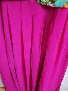 Hot Pink Dress With Attached Floral Jacket