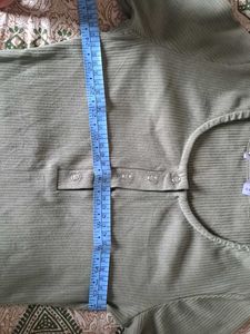 Olive Green Ribbed Dress