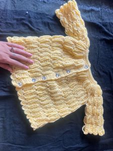 Yellow Hand-Knitted Baby Sweater