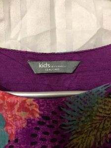 Floral Printed  Purple Top