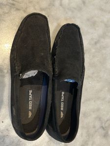 Red Tape Black Loafers For Men