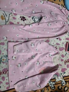 Cute Pink fleece cordset for 5-7 years girl