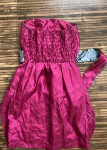 Pink Bow Tube Dress