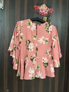 Floral Ruffle Sleeve Top