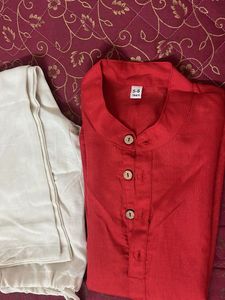 Red Kurta Pajama Set
