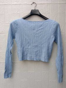 New with tag H&amp;M Pinterest Blue Ribbed Knit Long S