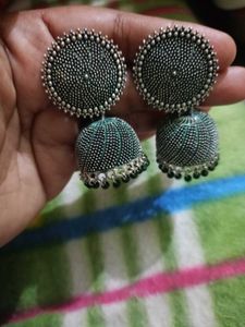 Oxidized Jhumka Earrings