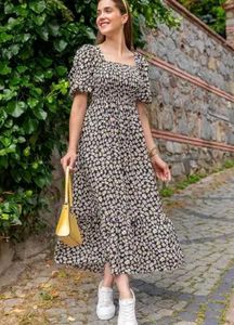 Daisy Print Smocked Dress