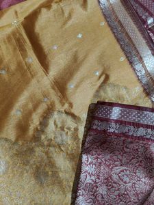 Elegant Yellow &amp; Red Saree