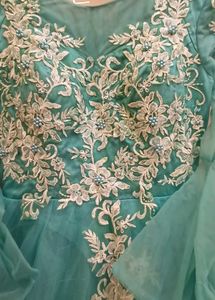 designer heavy ball gown (sky blue colour)