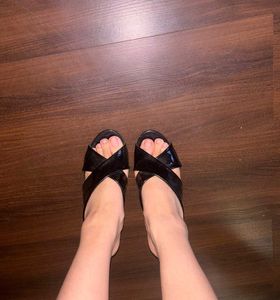 Elle Women Black Solid Heels