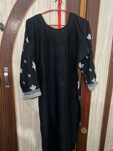Pakistani Embroidered Black Suit