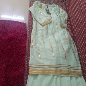 designer sharasa suit...heavy flair ..elegant work