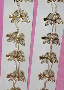Golden Butterfly Crystal Hair Clips – Set of 2