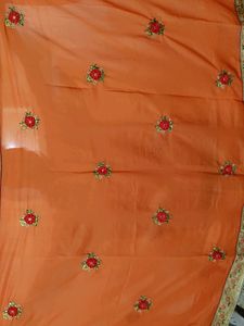 Orange Colour Wedding Saree