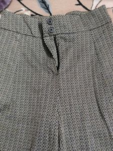 Herringbone Wide Leg Trousers