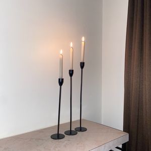 Matt Black Ascending Candle Stand Set Of 3