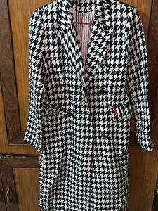 Houndstooth Double-Breasted Blazer