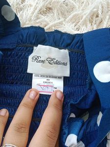 Blue Polka Dot Crop Top