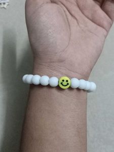 Black And White Smiley Bracelet Set.