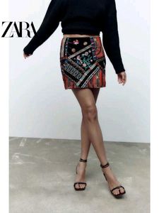 Zara Embroidered Mini Skirt